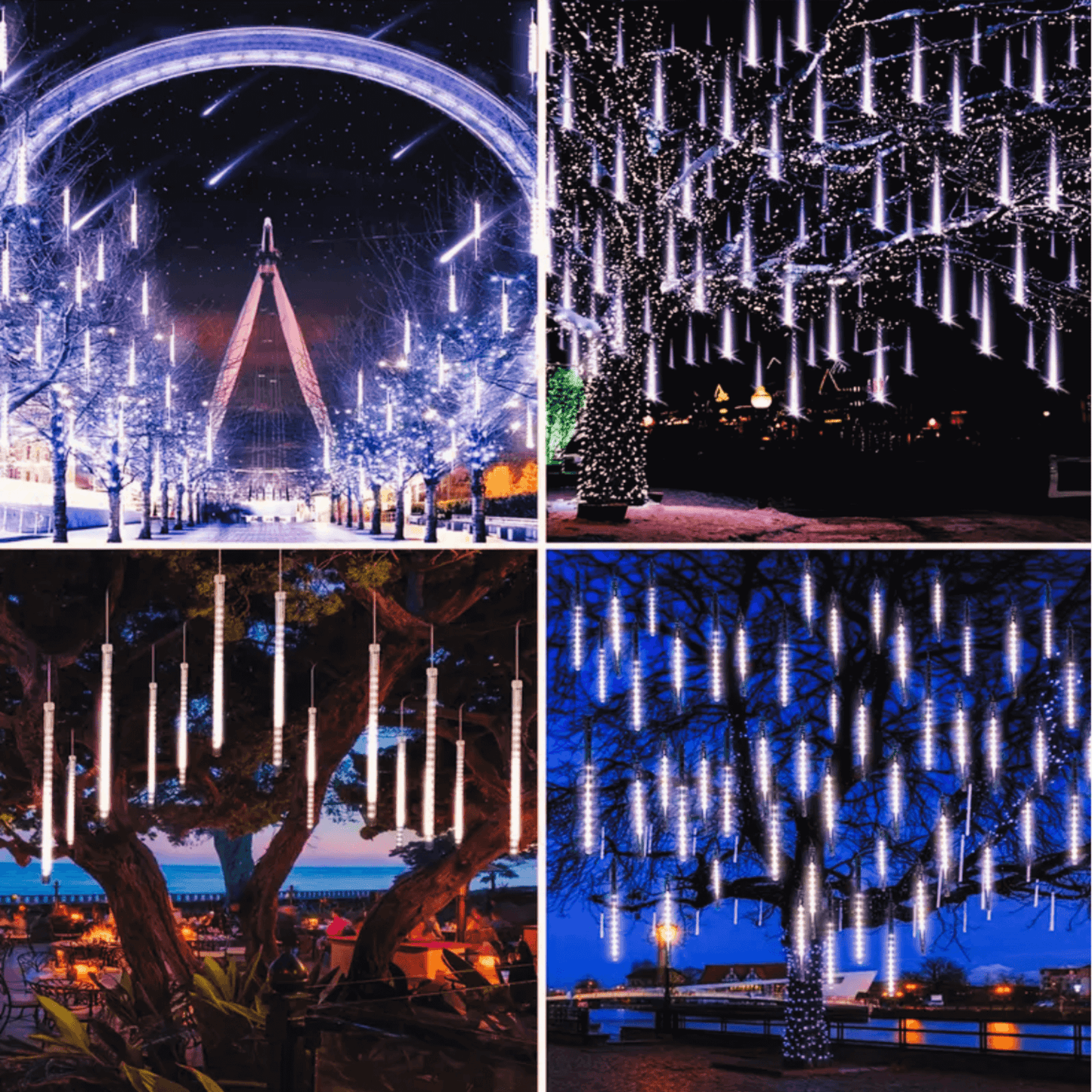 Solar Blue Meteor Garden Lights