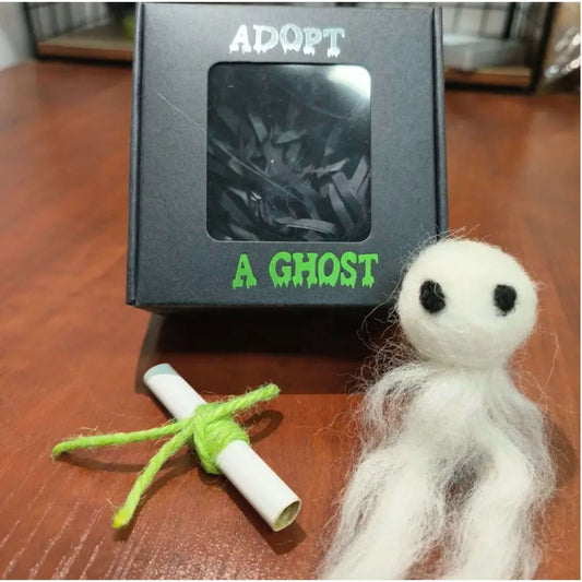 Adopt A Ghost - Cute Little Pocket Ghost with A Tiny Scroll - Chopolino