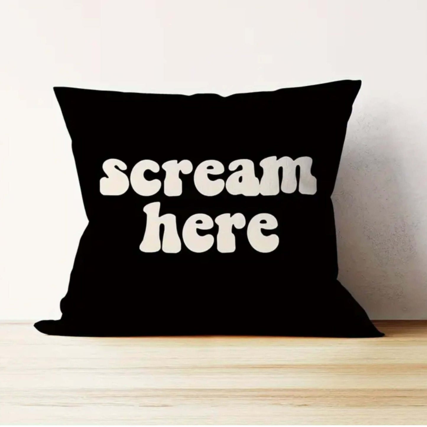 “Scream Here” Stress - Relief Pillow Cover - Perfect for White Elephant Gifts & Fun - Chopolino